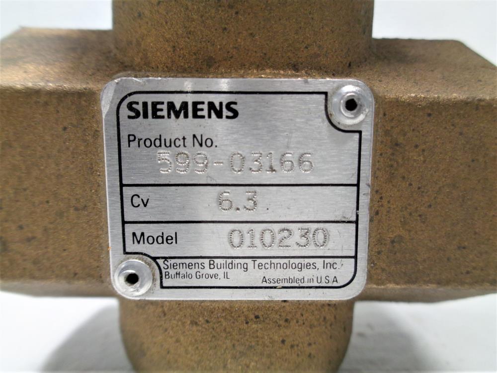 Siemens 3/4" Pneumatic BRZ Globe Valve 010230 W/ Actuator 010231